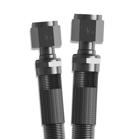 a pair of s145/s245 series military hose assemblies on a white background.