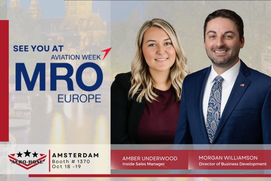 promotional graphic for mro europe event featuring two professionals, amber underwood and morgan williamson, with an amsterdam cityscape in the background. this seo-optimized description highlights key attendees and the scenic venue